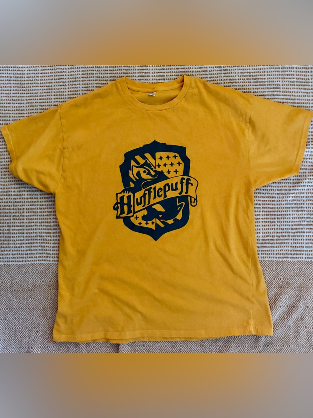 Hufflepuff Yellow Graphic Short Sleeve Tee 100% Cotton